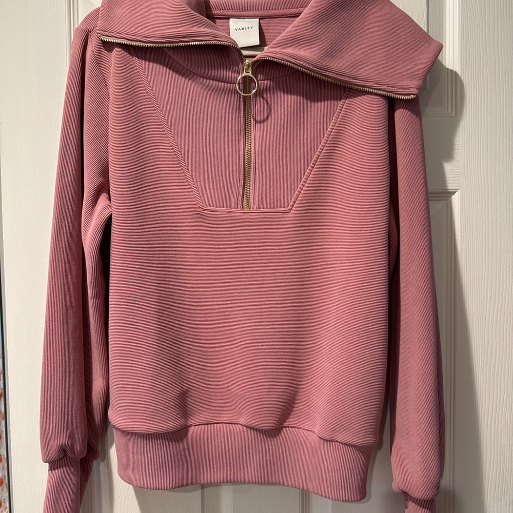 Varley Pink Quarter-Zip Sweater